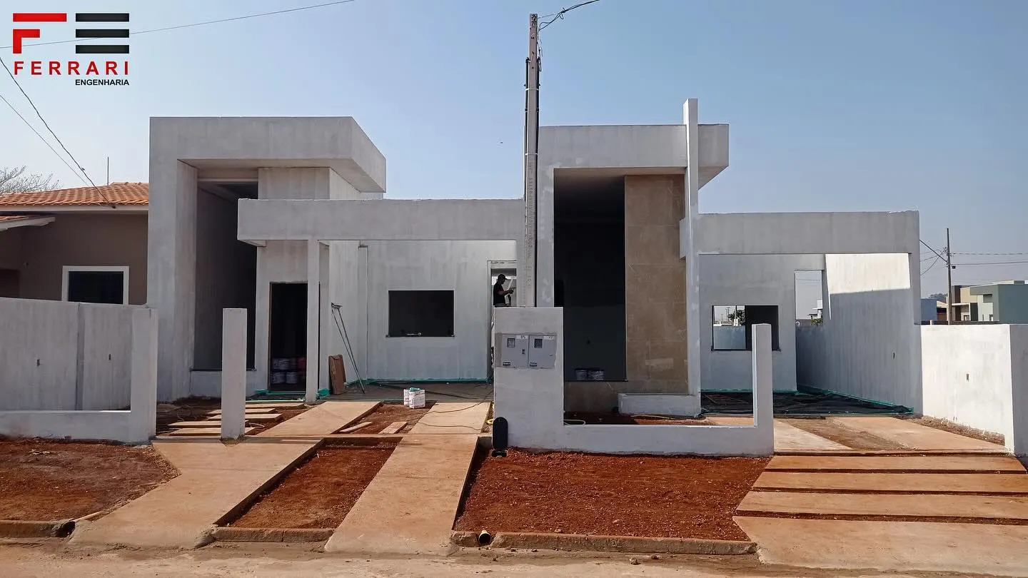 Obra do projeto residencial LV em Bragantina