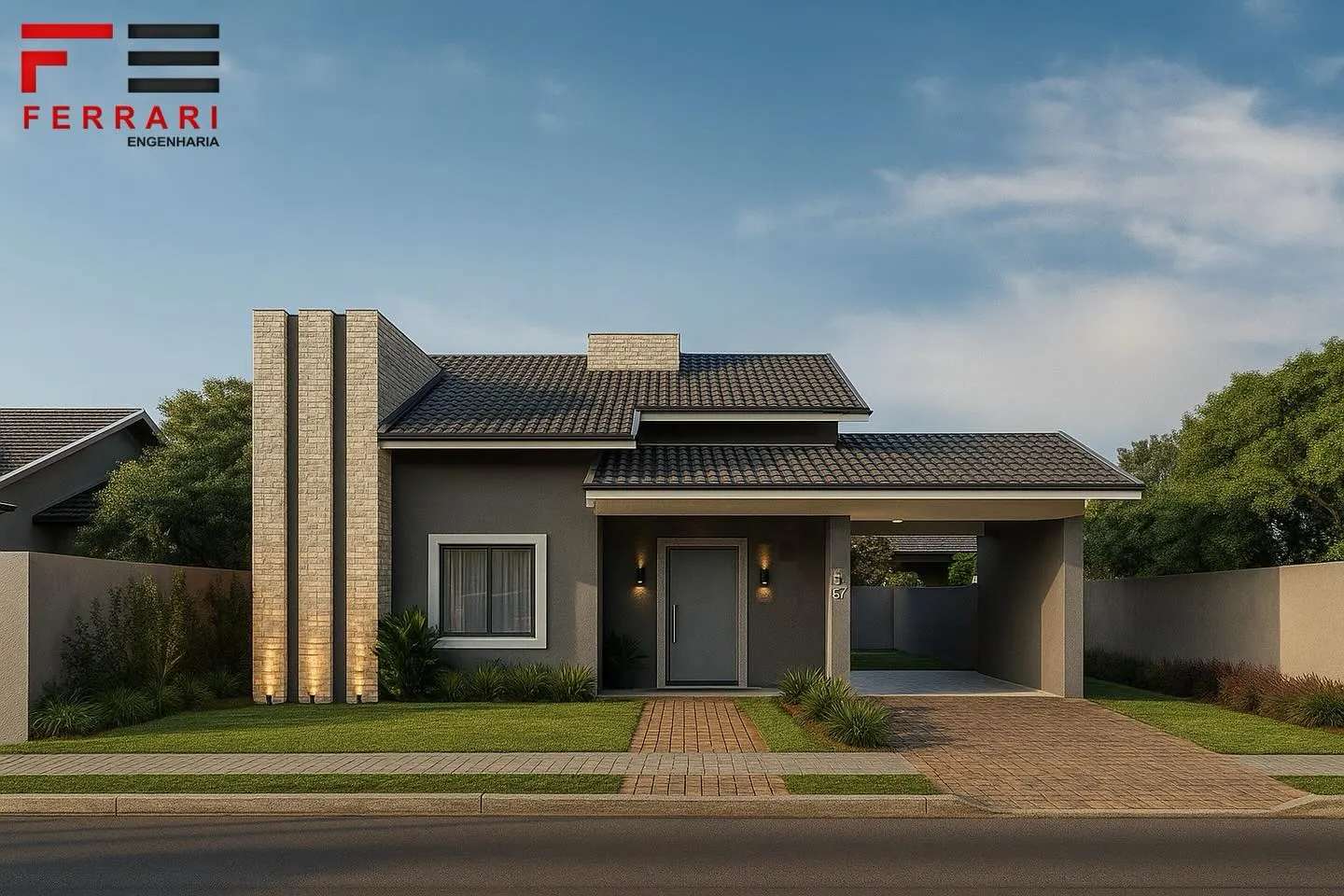 Render do projeto residencial AD em Palmitolândia